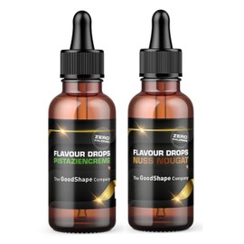 Flavour Drops Sugar-Free Set 2 x 50 ml - Pistachio Cream & Nut Nougat - Flavour Drops without Calories for Sweetening with Pipette - Vegan - For Natural Yogurt, Porridge or Quark