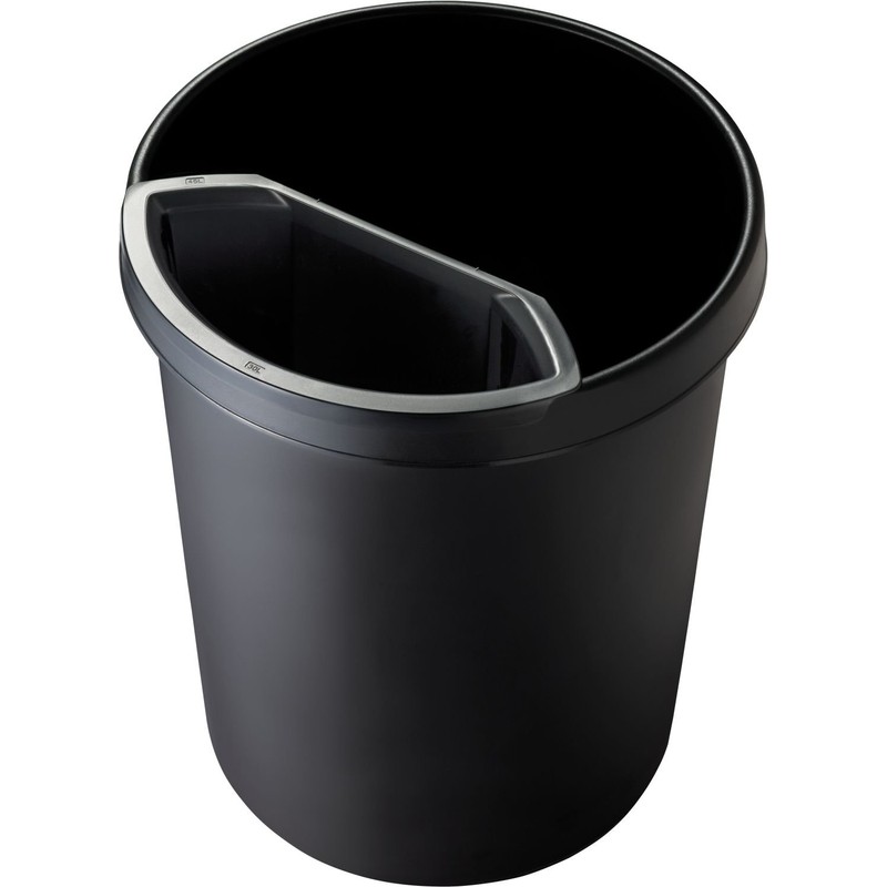 helit H6106995 Waste Bin Insert for Hanging, 6 Litre, Black