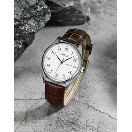 CIVO Mens Watch Leather Analog: Waterproof Easy to Read Quartz Date Wrist Watch Fashion Elegant Casual Brown Watch