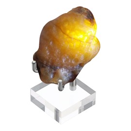 JuxYes Adjustable Metal Arm Display Stand Easel with Square Acrylic Base,Easel Stand for Plate, Badges, Rocks, Gemstones, Coins, Sea Shell, Home Decoration Artwork, Silver