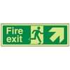V Safety Glow In The Dark Fire Exit Arrow Up