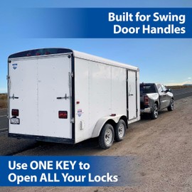 PACLOCK's 81-Series Patented Trailer Door Lock, UCS, High Performance 6-Pin Cylinder, Keyed Differently w/ 2 Keys, Black