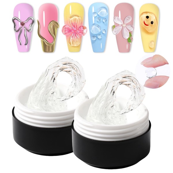 GZMAYUEN 2 x 15 ml Solid Builder Gel, Transparent Solid