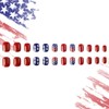 ONPRESS 24Pcs 4th of July Press on Nails Short Square