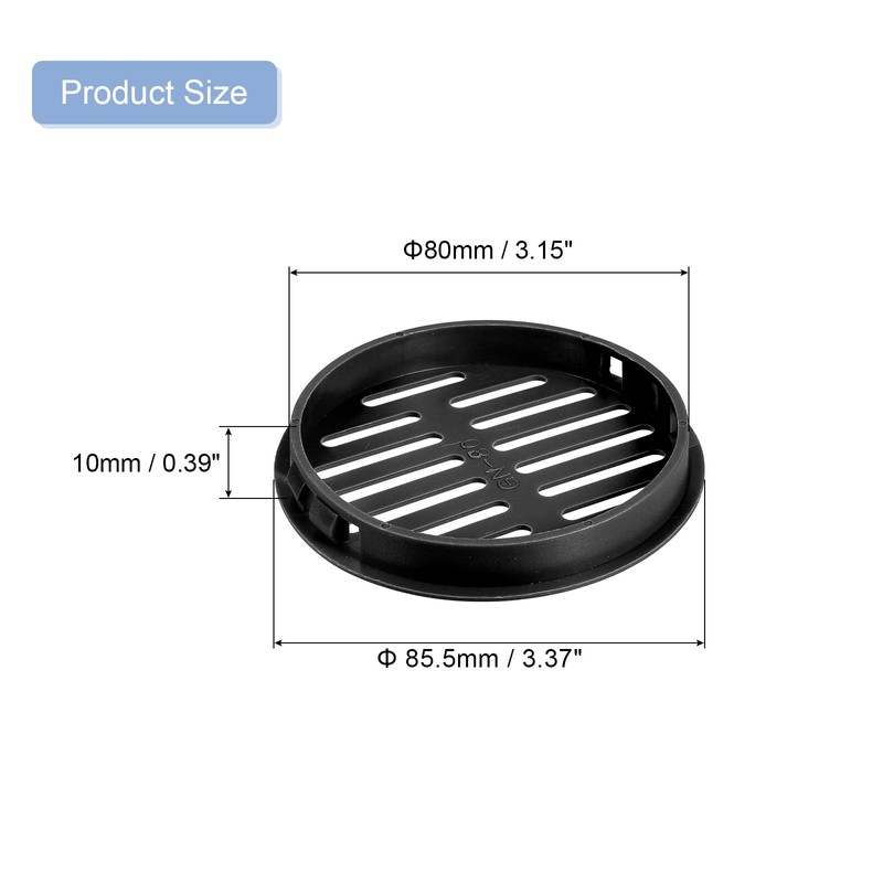 sourcing map 8Pcs 80mm/3.15" Circular Soffit Air Vents, Plastic Soffit