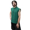 KUOIN Medieval Shirt for Men Linen Viking Pirate Sleeveless Tunic