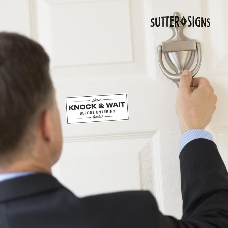 2pk Please Knock Sign for Door Sticker | Please Knock