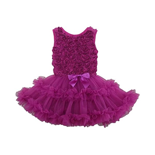 Popatu Baby Girls Purple Ruffle Dress (12 Months)