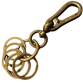[DAZUMA] Keychain Lightweight Carabiner Key Hook Antique Wallet Chain Vintage Keyring Metallic Handmade 5 Rows Color Carabiner Antique