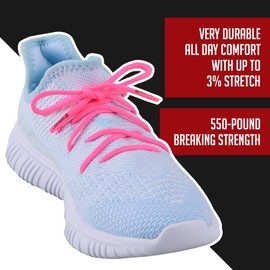 IRONLACE Unisex's Bootlace, Shoelace, Runners, Hikers, Boots, Casual Shoes, Neon Pink, 72-Inch