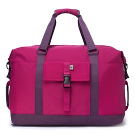 SUNNY BIRD Duffel with Utility Pouch, 40L Weekender Overnight Bag with Shoe Compartment for Travel and Sports (Purple)