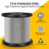RECTOO 400FT 1/8" T316 Stainless Steel Cable - 7x7 Strands