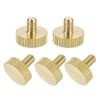 uxcell 5Pcs Brass Knurled Thumb Screws, M4x6mm Flat Stripe Bolt