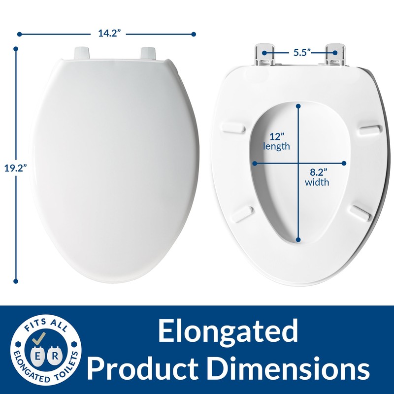 BEMIS 7800TDG Commercial Closed Front Plastic Toilet Seat, Heavy Duty