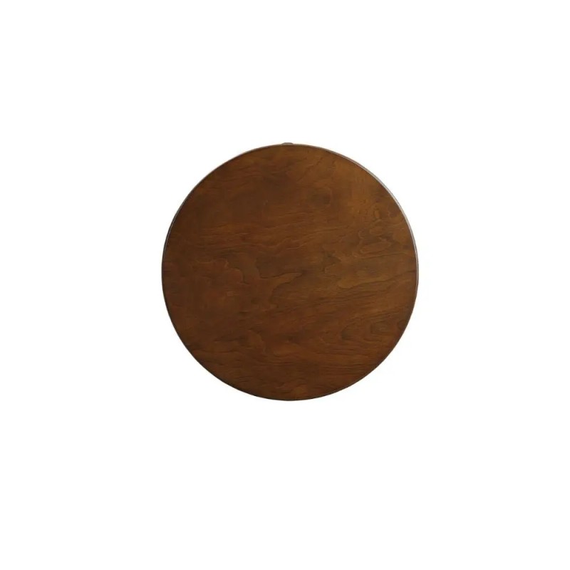 Homeroots 24" Brown Solid Wood Round End Table With Shelf