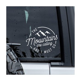 MYMKO The Mountains are Calling and I Must Go Decal, Car Window Decals, 6 Inches UV DTF Tranfer Car Stickers, Adventure Weatherproof Car Truck Window Bumper Sticker, Car Decals for Outdoor Lovers