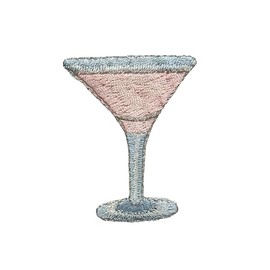 ETDesign #E04471 Margarita Tequila Cocktail Glass/Wine Glass, Martini Embroidery Iron On Applique Patch-1.75" by 2.25"