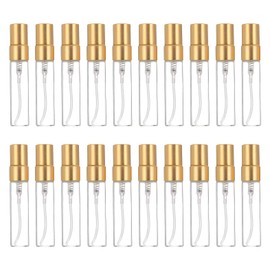 YUYUDEHM 20PCS 10ml Empty Glass Spray Bottle, Glass Fine Mist Perfume Atomizer, Refillable Mini Travel Perfume Atomizer (Gold)