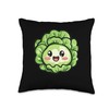 Iceberg Lettuce In Funny Kawaii Style Throw Pillow