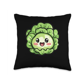 Iceberg Lettuce In Funny Kawaii Style Throw Pillow