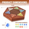 12.7 Inches Wooden Chinese Checkers Set with Storage Drawer -60
