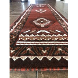 Southwest Native American Long Runner Area Rug Rust Brown Beige Design D143 (2 Feet 4 Inch X10 Feet 11 Inch )
