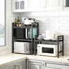 DOLALIKE Expandable Microwave Rack, Countertop Kitchen Utensils Tableware Storage, Carbon
