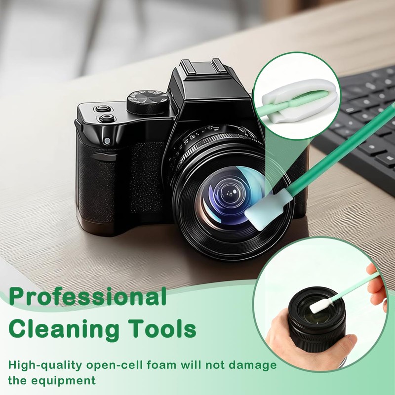 200pcs Foam Cleaning Swab Sticks,Dust-Free Cleaning Sponge Tip Swabs