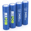 MXPOW AA Batteries Rechargeable Lithium,1.5V 3400mWh, 4 Pack 1500 Cycle,