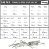 290Pcs Stainless Steel Split Pins Split Cotter Pin Cotter Pin