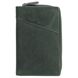 bruno banani Genuine Leather Women's Wallet Made of Cowhide Leather, Wallet for Men, Wallet with Zip, 10 Card Slots, Press Stud | 021337, Green