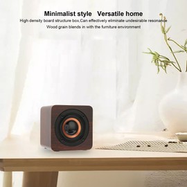 wendeekun Wooden Retro Bluetooth Speaker, Loud Bamboo Wood Home Audio Wireless Speakers with Subwoofer, Vintage Wooden Speaker for Room Decoration Home Travel Outdoor(Walnut (export version))