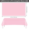 PLULON 4 Pcs Pink Tablecloths Plastic Disposable Table Cover for