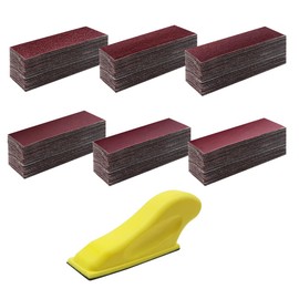 Micro Detail Sander Paper Kit Wet Dry Sandpaper 80 120 180 240 400 Grit 3.5” x 1” Hand Sanding Block for Small Projects for Detail Works, Crafts, Metal Sanding