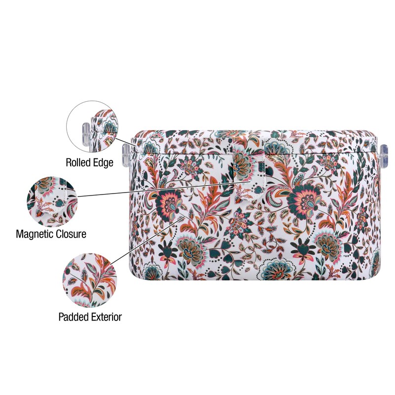 SINGER Premium Round Large Sewing Basket with Matching Zipper Pouch