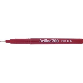 artline 200 Dark Red Fineliner Technical Drawing Pens - Pack 12