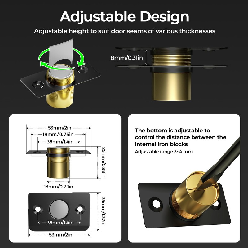Tonitrui Silent Ball Catch, Adjustable Strong Magnet Door Catch，Using Noise