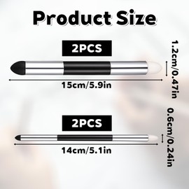 4 Pcs Artist Blending Sponge Pen 2 Sizes Sketch Trimmer Erase Sponge Wiper Washable Double-Headed Pastel Blending Stump Pencil for Highlighting Shadowing Correcting Drawing Beginners Supplies
