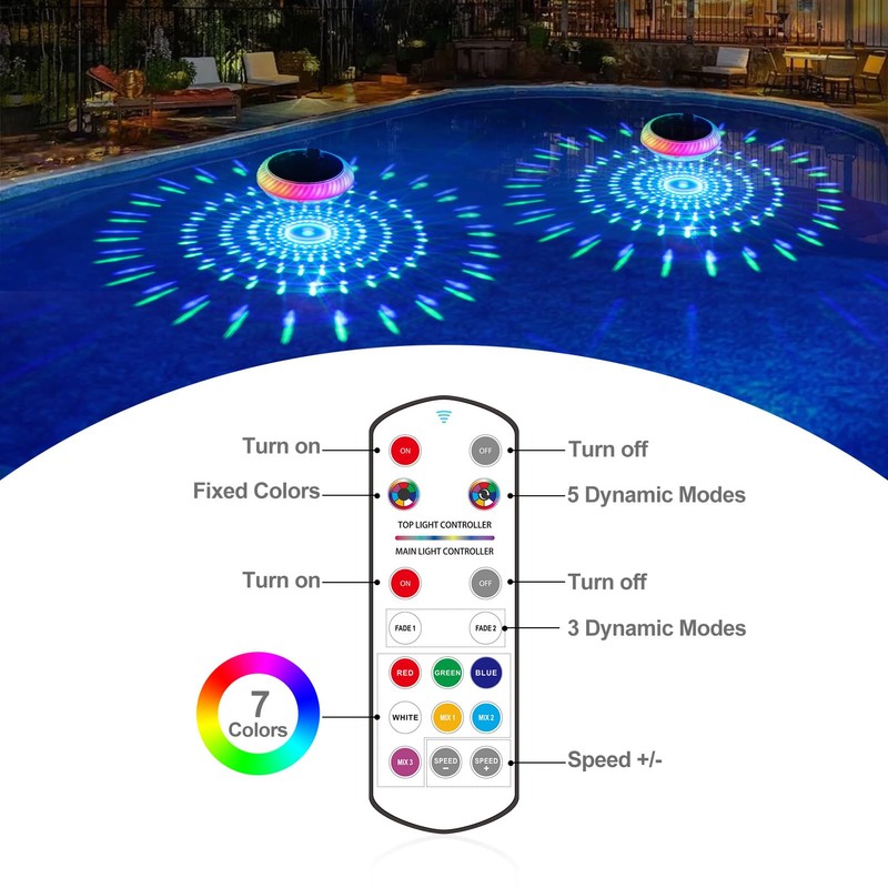 Askyli Floating Pool Lights, IP68 Waterproof Solar Pool Lights That