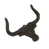 30GO Cast Iron Longhorn Steer Wall Hook-5" Bull Head Decorative