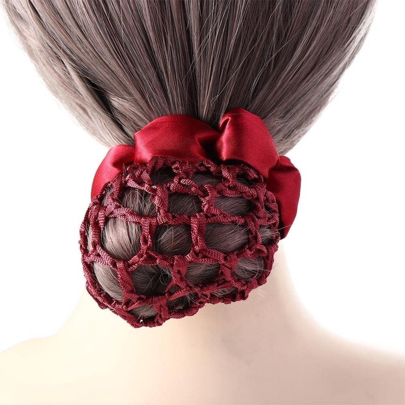 3 Pack Black Crochet Bun Covers, Elastic Hair Ties for