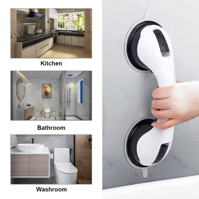 Shower Handles, ZHENROAD 2 Pack 12 inch Suction Grab Bars,