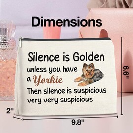 UPNEGE Makeup Bag Yorkie Gifts for Women, Funny Yorkie Gifts Yorkie Owner Gifts Yorkie Lover Gifts Cosmetic Bag Zipper Makeup Pouch