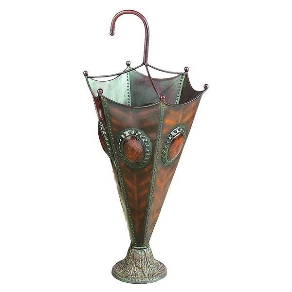 Deco 79 Metal Umbrella Stand Decorative Vase Brown, 13"L x 13"W x 28"H
