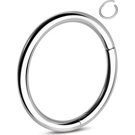 OUFER 18G 1.0 mm Nose Piercing Titanium Nose Ring Nose Helix Piercing Hoop Nose Nostril Plug Nose Stud Jewellery Rook Tragus Conch Daith Earring Women Men 6 8 10 mm, Titanium