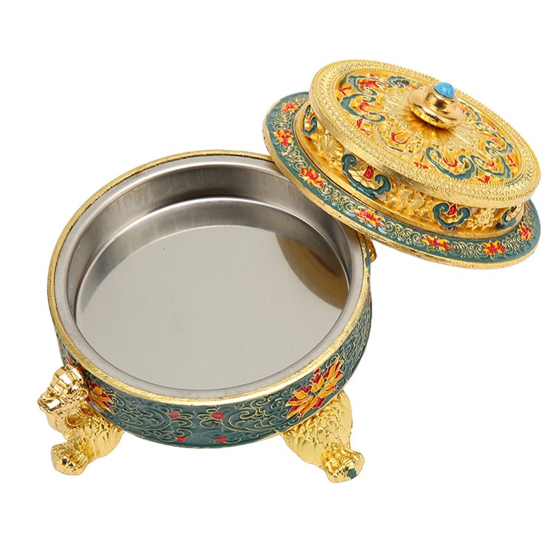 Trinket Incense Burner with Lid Handcraft Antique Polished Process for