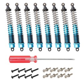 Rchobbytop 8pcs Aluminum RC Shocks Absorber 128mm Shock Damper Assembled Replacement Part 188004 (108004) for HSP 94111 94188 94108 Redcat Volcano Epx/epx PRO Volcano S30 RC 1/10 Monster Truck, Blue
