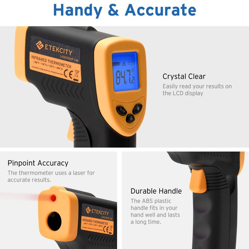 Etekcity Infrared Thermometer 749 (Not for Human) Temperature Gun Non-Contact