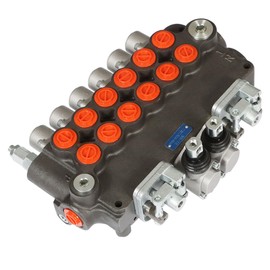 waltyotur Hydraulic Directional Control Valve 6 Spool 21 GPM w/ 2 Joystick, SAE Ports 3625 PSI for Small Tractors Tractors Loaders Log Splitters