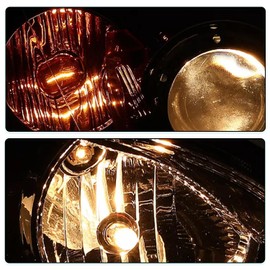 TUSDAR Headlight Assembly Fits 2004-2009 Mazda 3 Sedan 4-Door Halogen Projector Headlamp Black Housing Clear Reflector(included Bulbs)